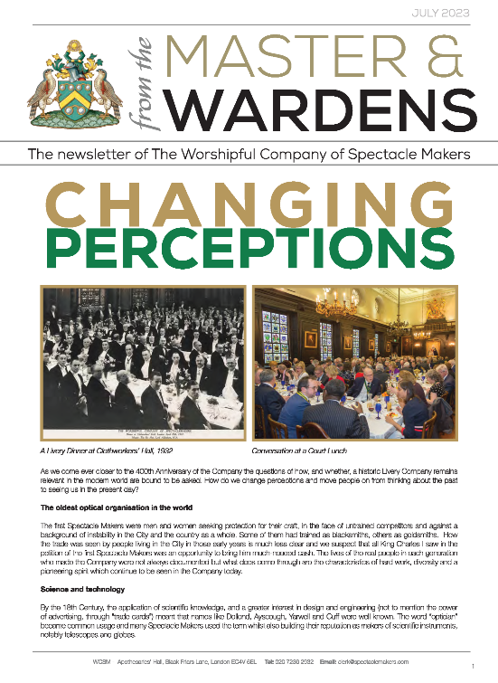 Front cover of the Master and Wardens 'Changing Perceptions'