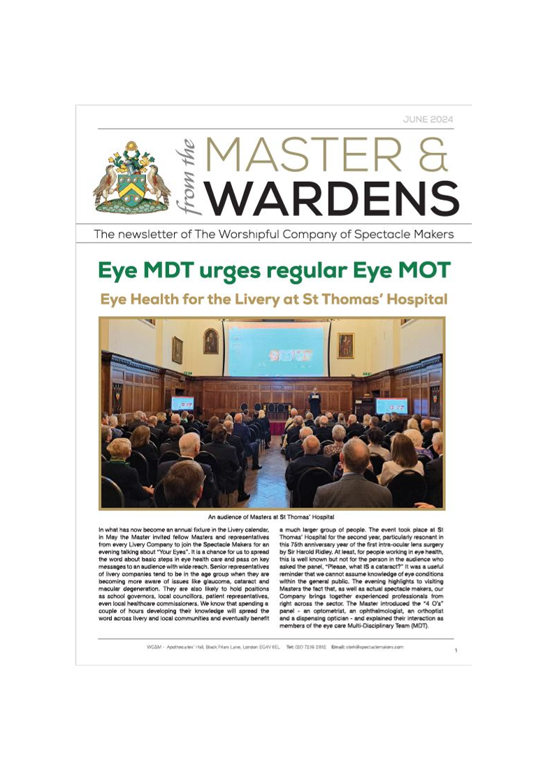 The front cover of the magazine 'Eye MDT urges regular eye MOT'